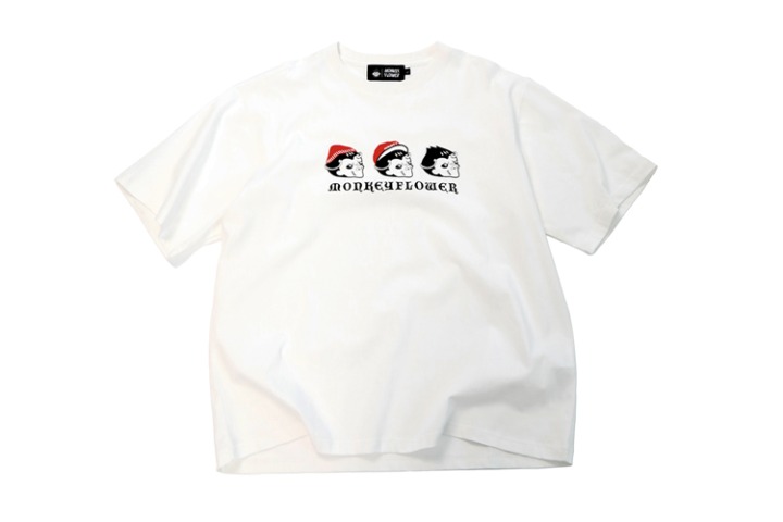 공용 몽키 트리오 프린트 티셔츠/MS0WTS25U WHITE